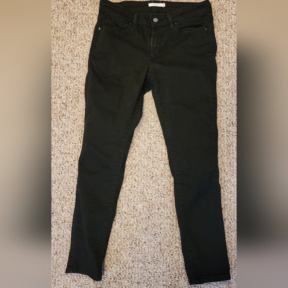 Womens Levis 711 Black Skinny Jeans, Sz 30